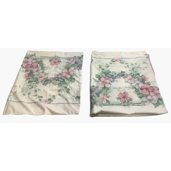 2 Sanderson Floral Standard Pillowcases Pink Lavender Flowers Floral 30" x 19" - Picture 2 of 8